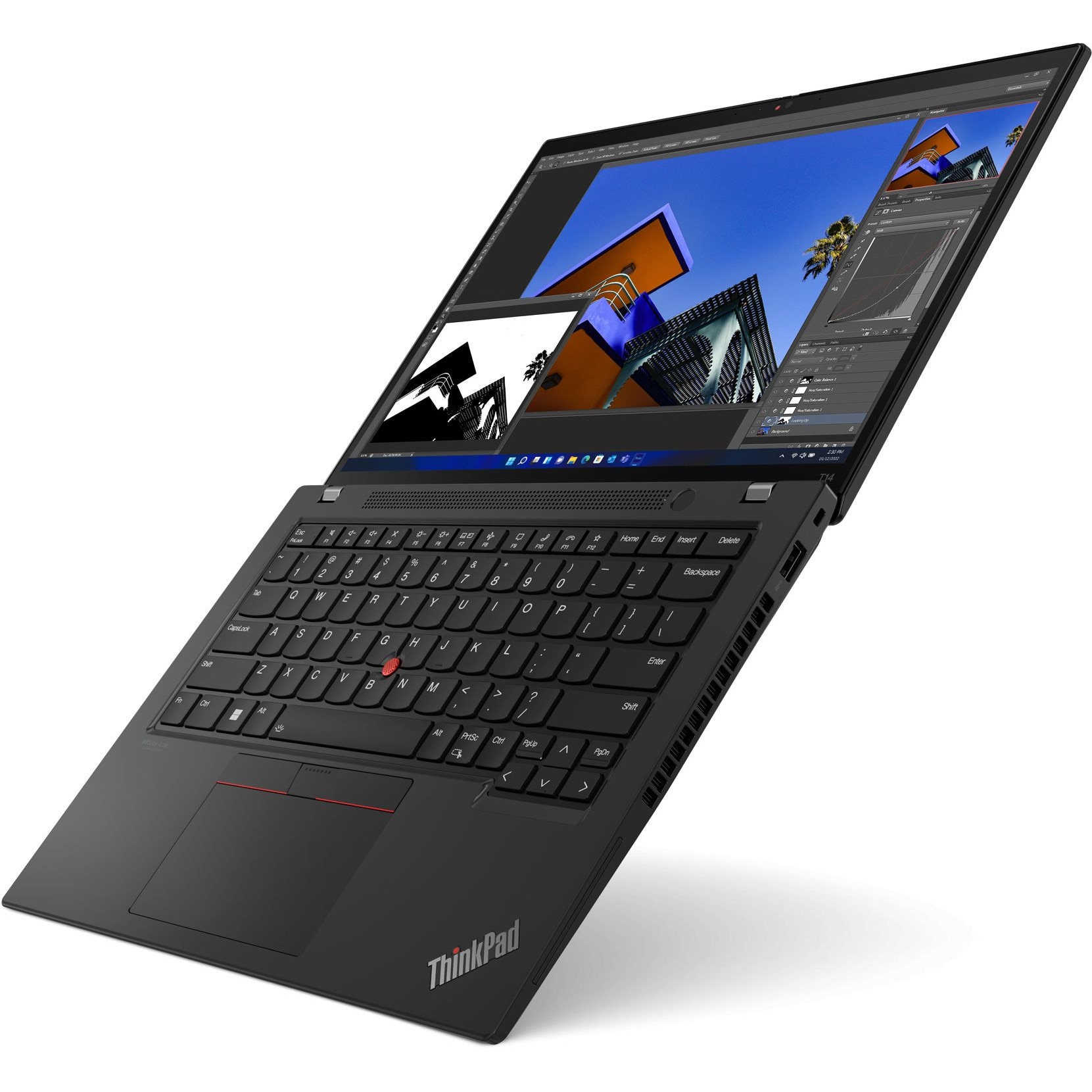 Laptop Lenovo ThinkPad T14 Gen 4 (AMD), 14" WUXGA 1920x1200 IPS 500nits Touchscreen, AMD Ryzen 5 PRO 7540U 6-core, 16GB DDR5, 512 GB SSD m2 PCIe, AMD Radeon 740M Graphics, Windows 10 Pro, Carbon Fiber Body 1.35 kg. Thunder Black