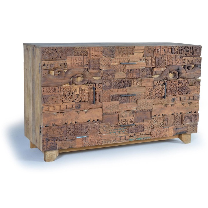 Скрин за всекидневна, GINER Y COLOMER, мангово дърво, кафяв