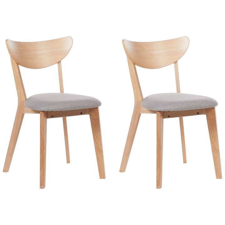 Set de 2 scaune dining ERIE Lemn Maro deschis