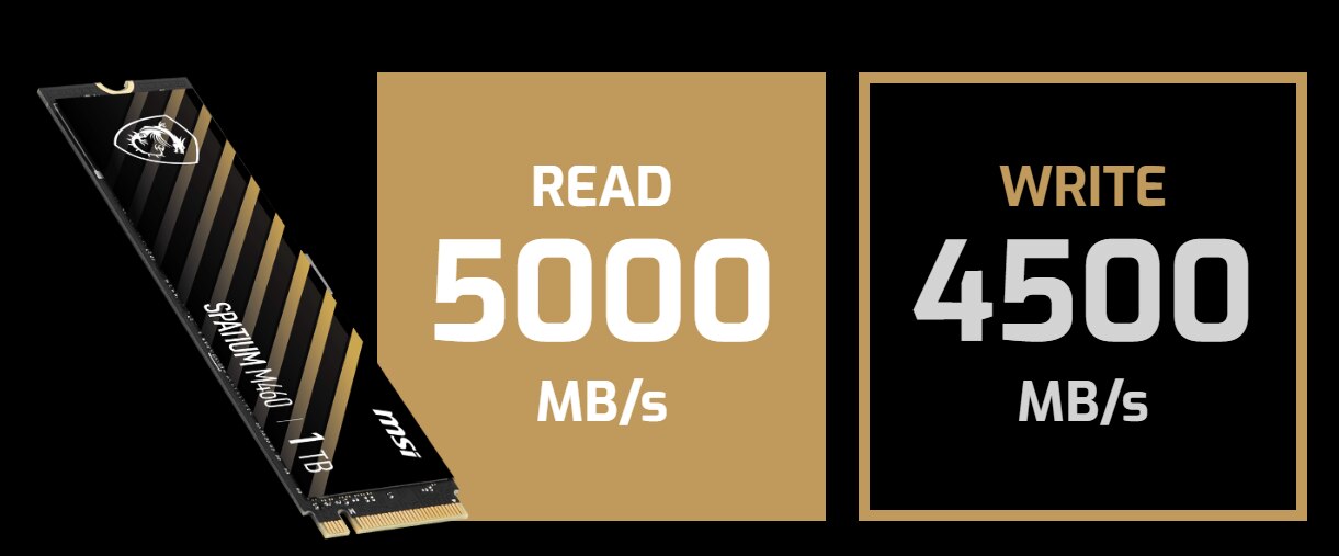 Solid State Drive (SSD) MSI SPATIUM M460 PCIe 4.0 NVMe M.2, 1TB