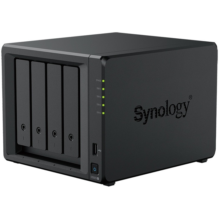 Hálózati tároló Synology DiskStation DS925+ AMD Ryzen V1500B processzorral, 4 lemezes, 4 GB DDR4 memóriával