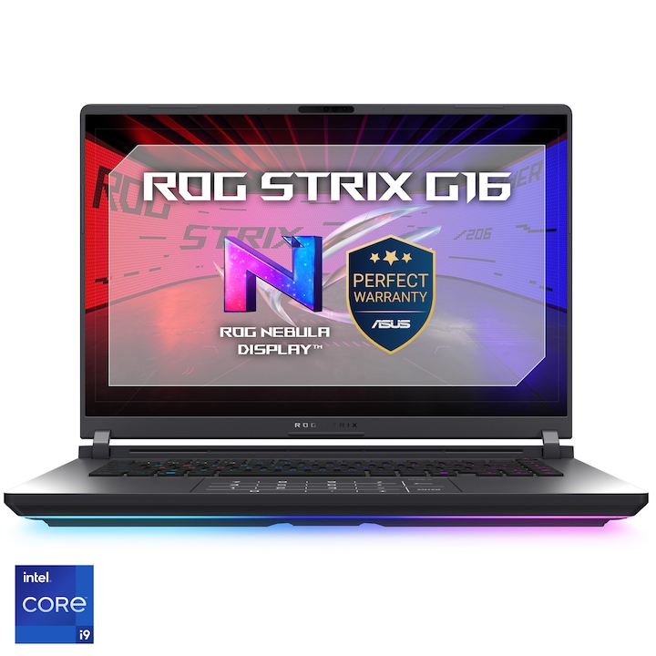 Laptop Gaming ASUS ROG Strix G16 G615JPR cu procesor Intel® Core™ i9 14900HX pana la 5.8GHz, 16'', 2.5k, WQXGA, IPS, 240Hz, 16GB DDR5 RAM, 1TB SSD, NVIDIA® GeForce RTX™ 5070 8GB, No OS, Eclipse Gray, 3Y PUR