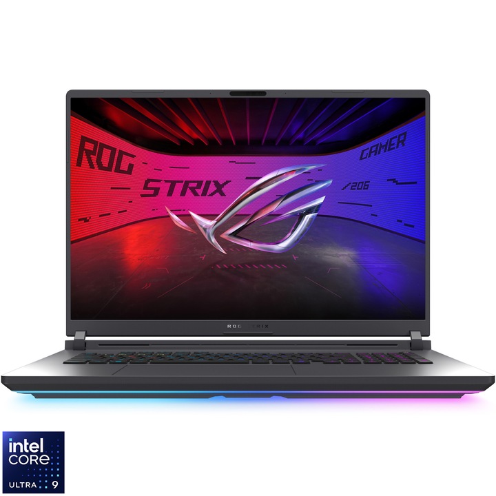Laptop Gaming ASUS ROG Strix G18 G815LM cu procesor Intel® Core™ Ultra 9 275HX pana la 5.4GHz, 18'', 2.5K, WQXGA, IPS, 240Hz, 16GB DDR5 RAM, 1TB SSD, NVIDIA® , 3Y PURGeForce RTX™ 5060 8GB GDDR7, No OS, Eclipse Gray
