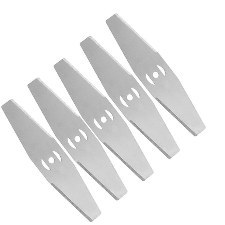 Set 5 lame de schimb pentru motocoasa Dicollas, inox si aliaj, argintiu