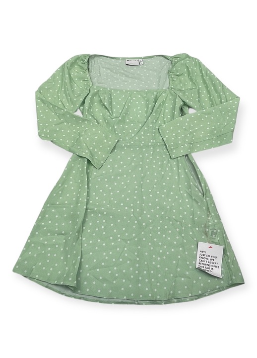 ASOS ruha, 34-es, zöld, fehér pöttyös, bő szabású, kellemes tapintású anyagból, 34 EU