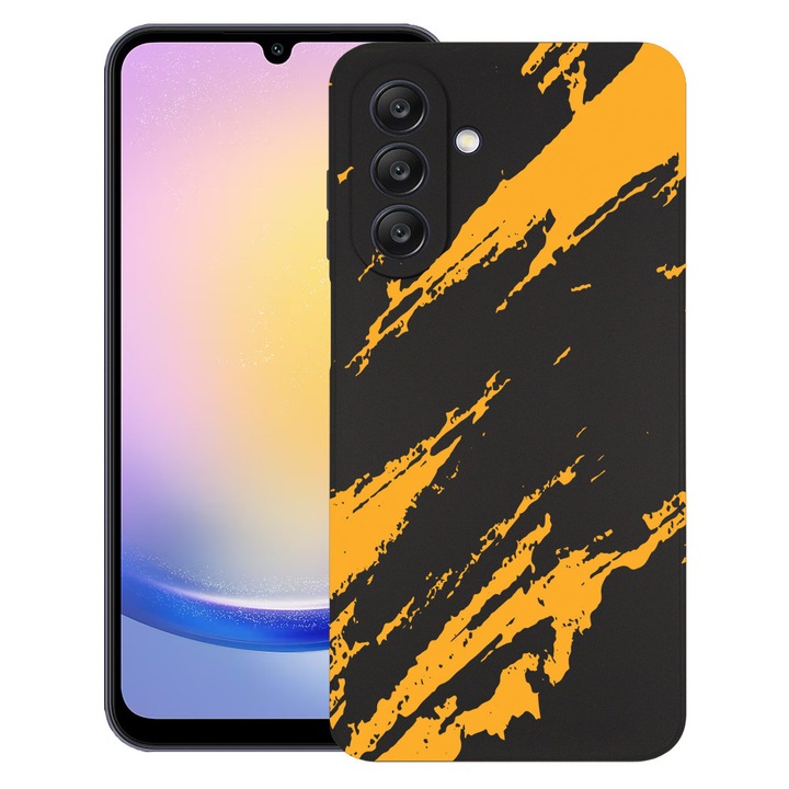 BestCase® Ultra vékony TPU tok, Kompatibilis Samsung Galaxy A37 5G, Arany csíkok, Kamera védelem, Kopásálló, 3128368 B 1054