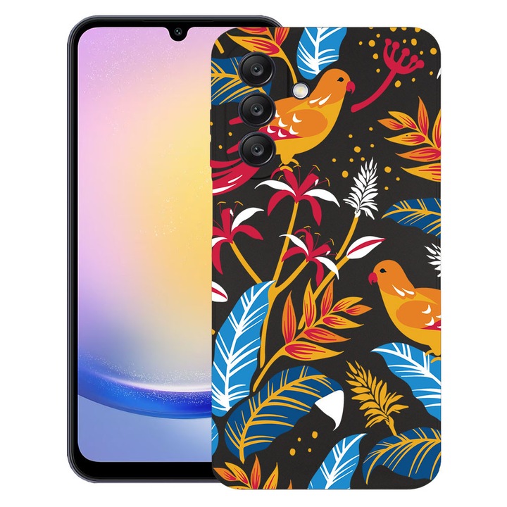BestCase® TPU Ultra vékony tok Kompatibilis Samsung Galaxy A37 5G, Színes madarak, Kameravédelem, Kopásálló, 3128368 B 769