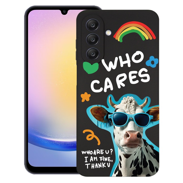 BestCase® Husa TPU Ultra Slim Compatibila cu Samsung Galaxy A57, Cool Cow - Who Cares?, Protectie Camera, Rezistenta la uzura, 3128369 B 975