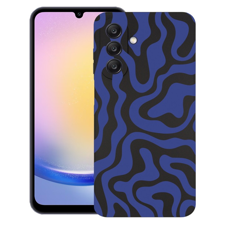 BestCase® Husa pentru Samsung Galaxy A56, Blue Abstract Line, Slim Silicon 0.8MM, Antisoc, Protectie camera si ecran, 1992021 B 1477