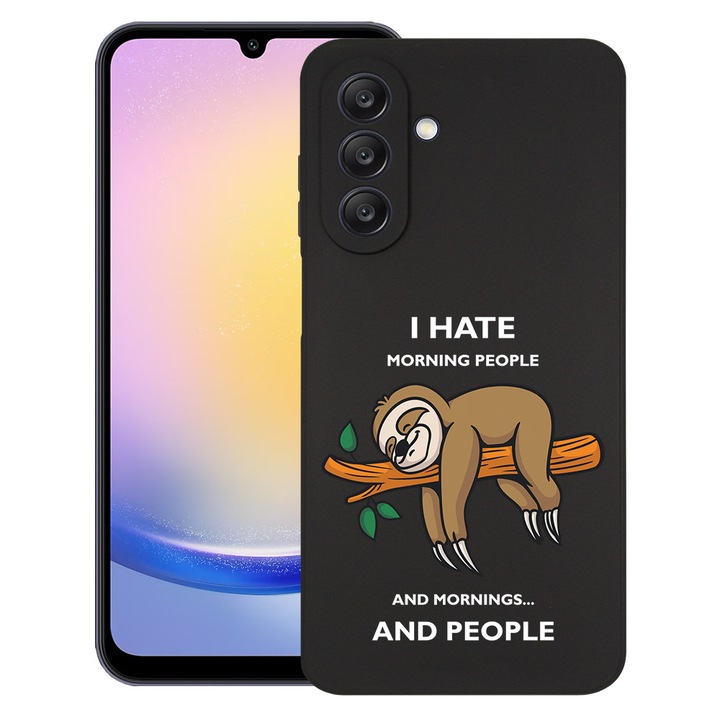 Силиконов калъф BestCase за Samsung Galaxy M16 5G, I Hate Morning, Slim SIlicon 0.8MM, Camera Protection, Black, 1997857 B 1613