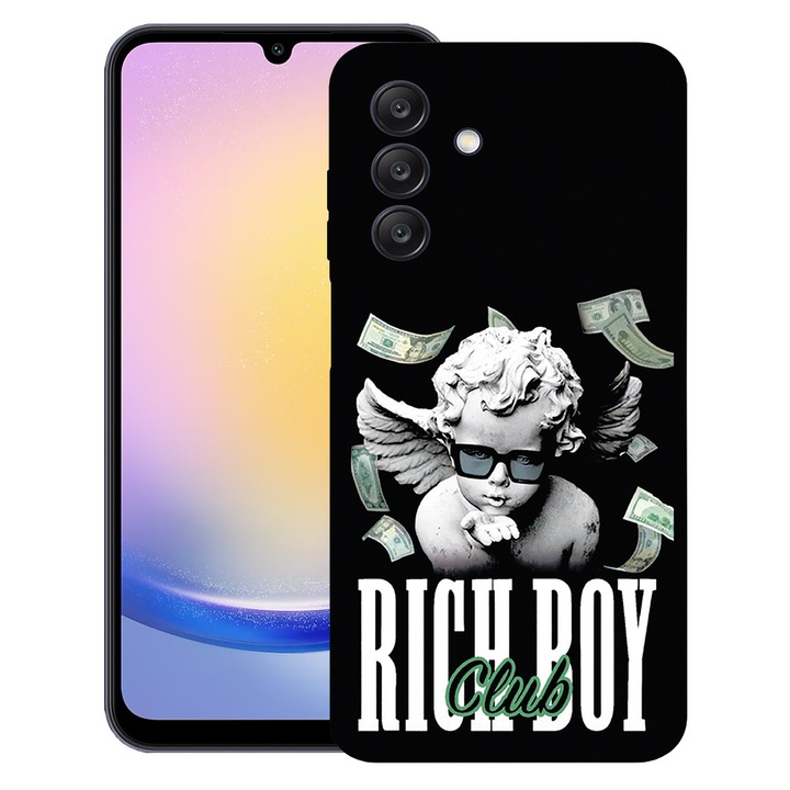 BestCase® Ultra Slim TPU tok Samsung Galaxy A37 5G-vel kompatibilis, Rich Boy Club, Kamera védelem, Kopásálló, 3128368 B 1457