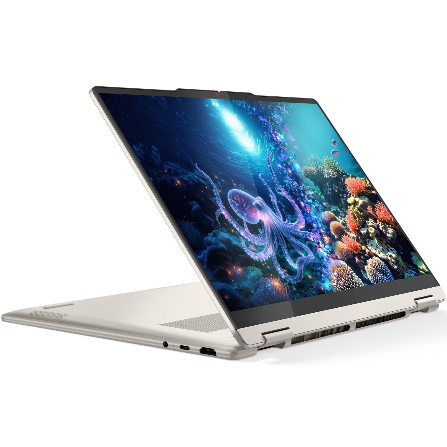 Laptop Lenovo Yoga 7 2-in-1 14ILL10 cu procesor Intel® Core Ultra 7 258V pana la 4.8GHz, 14" 2.8K, WQXGA+, OLED, 120Hz, Touch, 32GB LPDDR5x RAM, 1TB SSD, Intel® Arc™ Graphics, No OS, Seashell