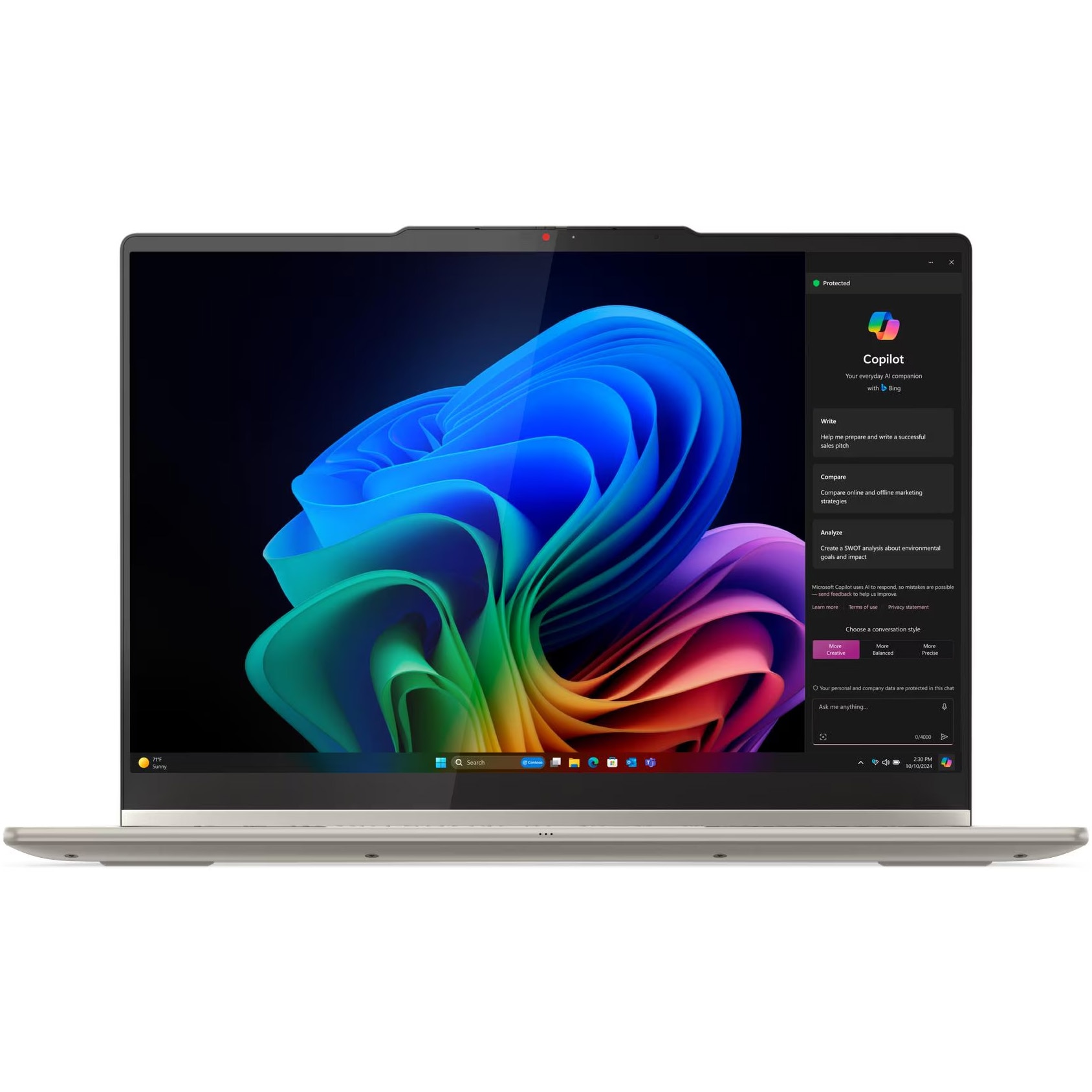 Laptop Lenovo Yoga 7 2-in-1 14ILL10 cu procesor Intel® Core Ultra 7 258V pana la 4.8GHz, 14" 2.8K, WQXGA+, OLED, 120Hz, Touch, 32GB LPDDR5x RAM, 1TB SSD, Intel® Arc™ Graphics, No OS, Seashell