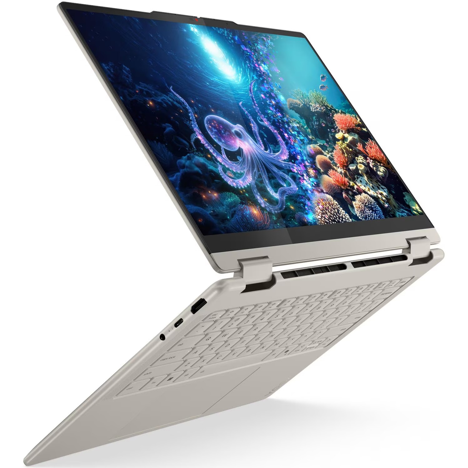 Laptop Lenovo Yoga 7 2-in-1 14ILL10 cu procesor Intel® Core Ultra 7 258V pana la 4.8GHz, 14" 2.8K, WQXGA+, OLED, 120Hz, Touch, 32GB LPDDR5x RAM, 1TB SSD, Intel® Arc™ Graphics, No OS, Seashell