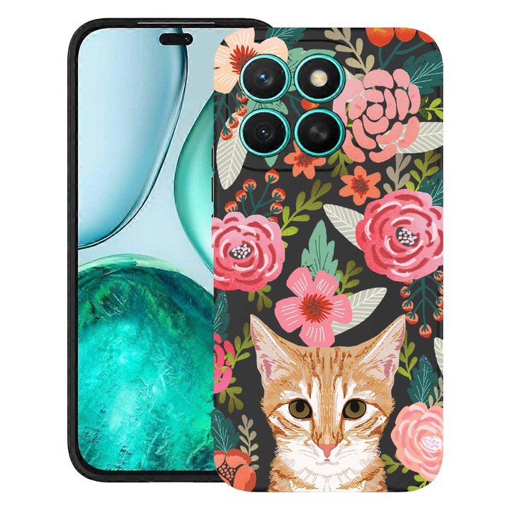 BestCase® Husa pentru Motorola Moto G86 cu Design Cat and Flowers, TPU Mat Ultra Slim, 2060077 B 638