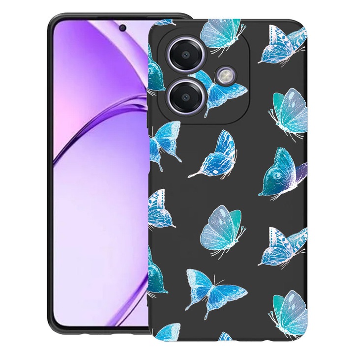 BestCase® Husa pentru OPPO A60 5G / A40 / A40M, Butterfly Pattern, Slim Silicon 0.8MM, Antisoc, Protectie camera si ecran, 1994500 B 1012
