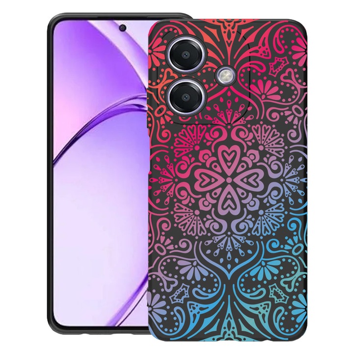 BestCase® Husa pentru OPPO A60 5G / A40 / A40M, Mandala Color, Slim Silicon 0.8MM, Antisoc, Protectie camera si ecran, 1994500 B 72