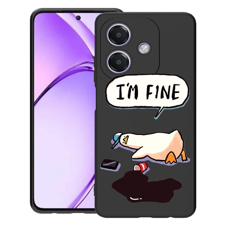 BestCase® Husa pentru OPPO A60 5G / A40 / A40M, Duck Life - I'm Fine, Slim Silicon 0.8MM, Antisoc, Protectie camera si ecran, 1994500 B 963