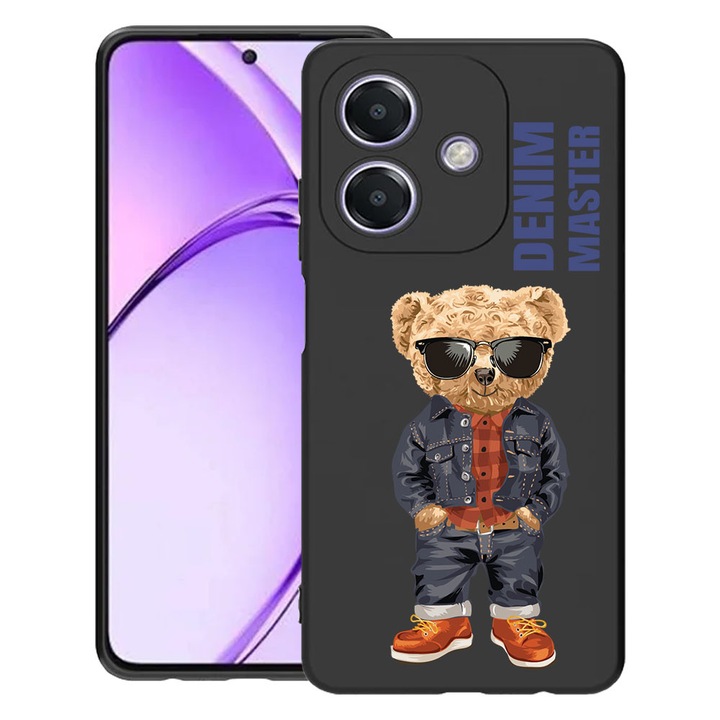 BestCase® Husa pentru OPPO A60 5G / A40 / A40M, Denim Master - Teddy Bear, Slim Silicon 0.8MM, Antisoc, Protectie camera si ecran, 1994500 B 927