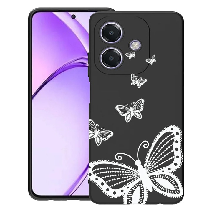 BestCase® Husa pentru OPPO A60 5G / A40 / A40M, Butterfly, Slim Silicon 0.8MM, Antisoc, Protectie camera si ecran, 1994500 B 79