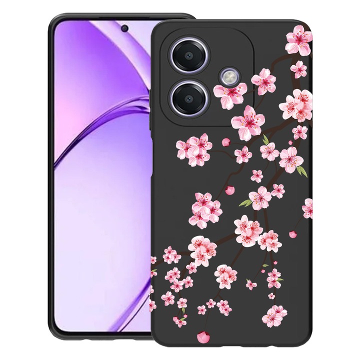BestCase® Husa pentru OPPO A60 5G / A40 / A40M, Japan Cherry tree, Slim Silicon 0.8MM, Antisoc, Protectie camera si ecran, 1994500 B 1475