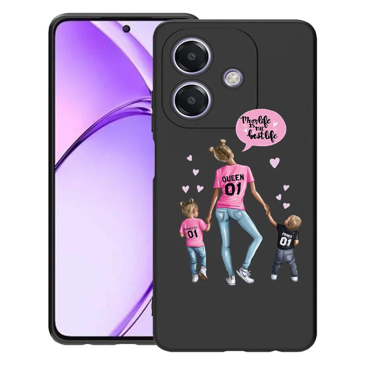BestCase® Husa pentru OPPO A60 5G / A40 / A40M, Mom Life Boy And Girl, Slim Silicon 0.8MM, Antisoc, Protectie camera si ecran, 1994500 B 557