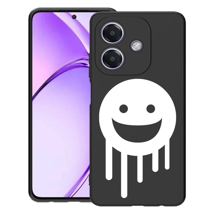 BestCase® Husa pentru OPPO A60 5G / A40 / A40M, Smiley, Slim Silicon 0.8MM, Antisoc, Protectie camera si ecran, 1994500 B 1498
