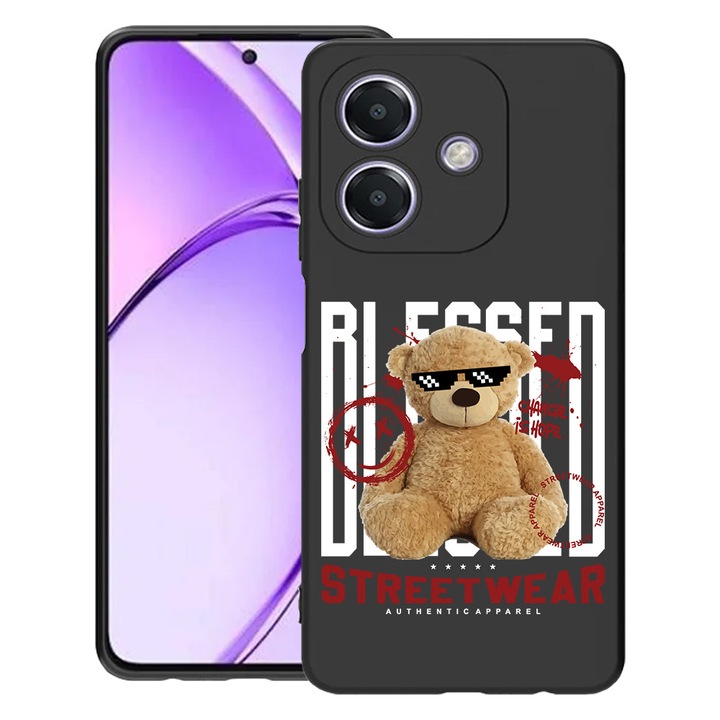 BestCase® Husa pentru OPPO A60 5G / A40 / A40M, Teddy Bear Blessed, Slim Silicon 0.8MM, Antisoc, Protectie camera si ecran, 1994500 B 1553
