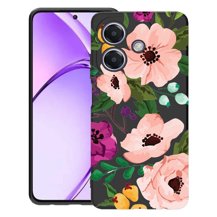 BestCase® Husa pentru OPPO A60 5G / A40 / A40M, Pastel Flowers, Slim Silicon 0.8MM, Antisoc, Protectie camera si ecran, 1994500 B 629