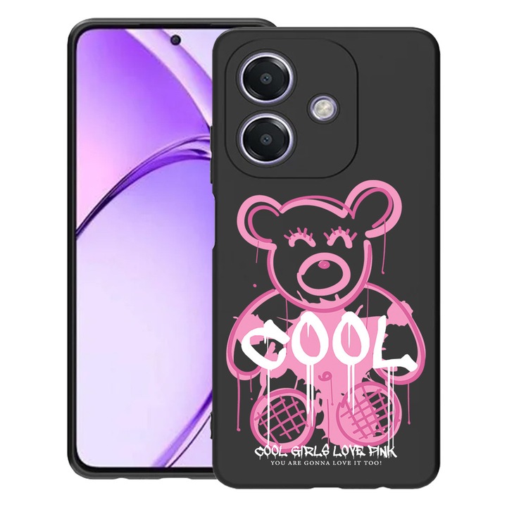 BestCase® Husa pentru OPPO A60 5G / A40 / A40M, Teddy Bear Cool Pink, Slim Silicon 0.8MM, Antisoc, Protectie camera si ecran, 1994500 B 1551