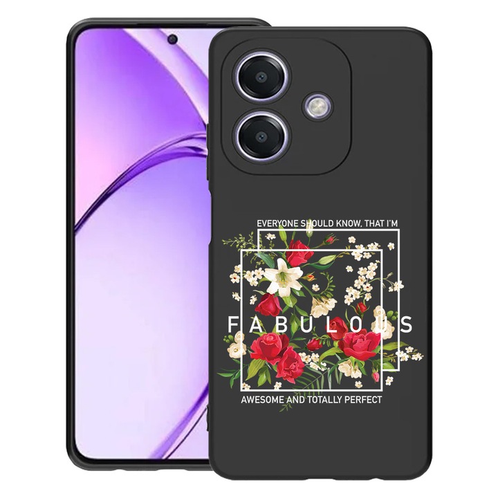 BestCase® Husa pentru OPPO A60 5G / A40 / A40M, Fabulous, Slim Silicon 0.8MM, Antisoc, Protectie camera si ecran, 1994500 B 1804