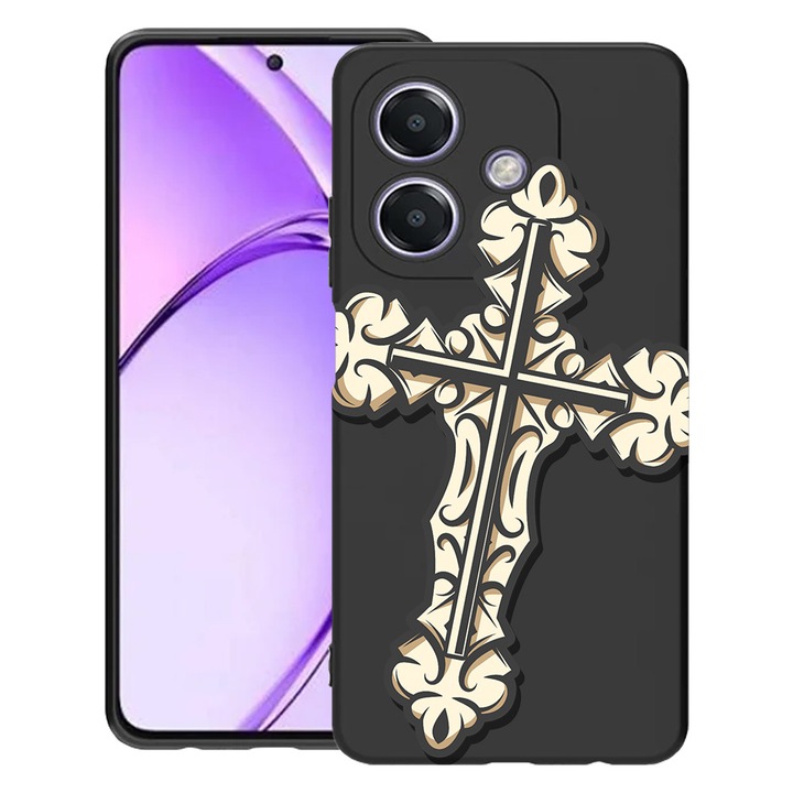 BestCase® Husa pentru OPPO A60 5G / A40 / A40M, Cross, Slim Silicon 0.8MM, Antisoc, Protectie camera si ecran, 1994500 B 1783