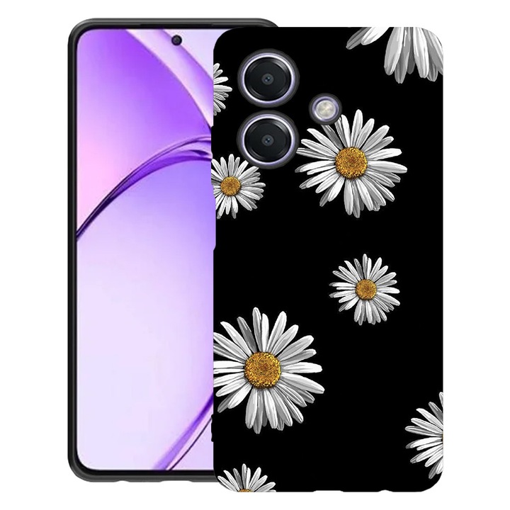 BestCase® Husa pentru OPPO A60 5G / A40 / A40M, Daisy Pattern, Slim Silicon 0.8MM, Antisoc, Protectie camera si ecran, 1994500 B 1137
