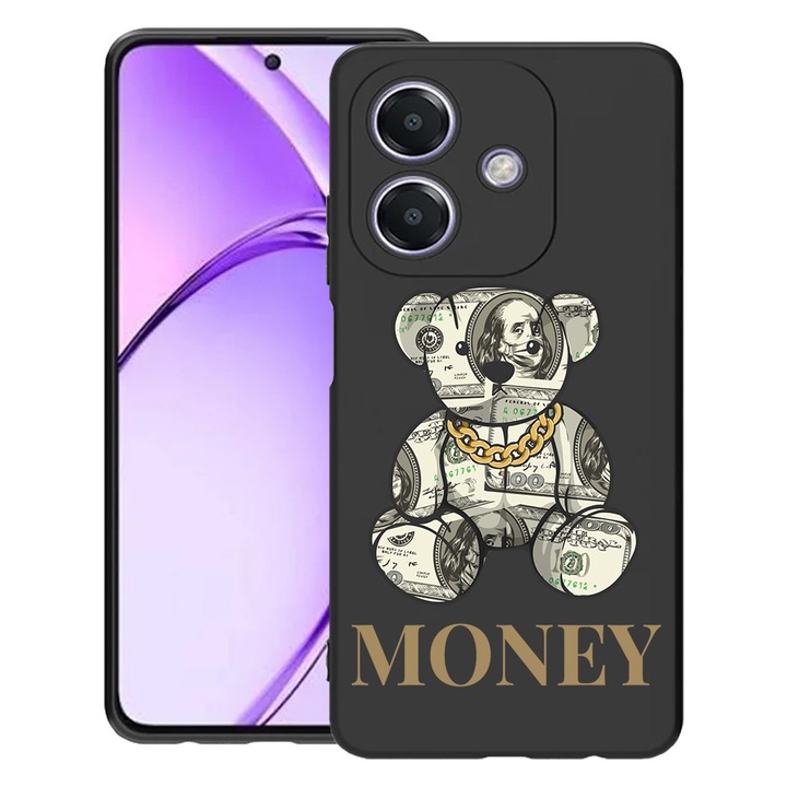 BestCase® Husa pentru OPPO A60 5G / A40 / A40M, Teddy Bear Money, Slim Silicon 0.8MM, Antisoc, Protectie camera si ecran, 1994500 B 1549