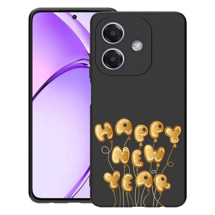 BestCase® Husa pentru OPPO A60 5G / A40 / A40M, Happy New Year, Slim Silicon 0.8MM, Antisoc, Protectie camera si ecran, 1994500 B 1826