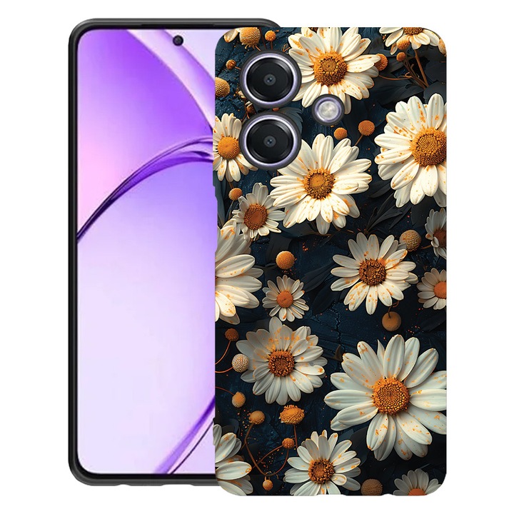 BestCase® Husa pentru OPPO A60 5G / A40 / A40M, 3D Daisy, Slim Silicon 0.8MM, Antisoc, Protectie camera si ecran, 1994500 B 1440