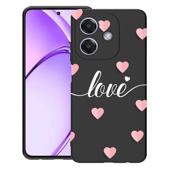 BestCase® Husa pentru OPPO A60 5G / A40 / A40M, Love Flying Hearts, Slim Silicon 0.8MM, Antisoc, Protectie camera si ecran, 1994500 B 85