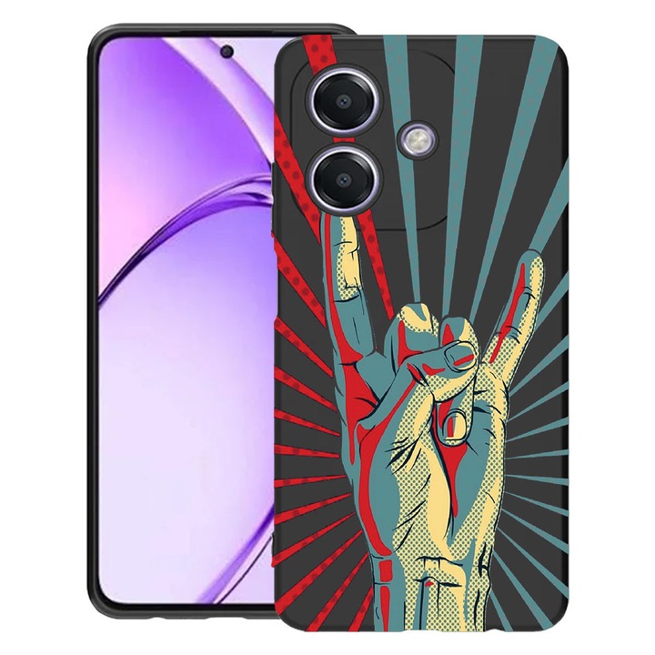 BestCase® Husa pentru OPPO A60 5G / A40 / A40M, Rock Festival, Slim Silicon 0.8MM, Antisoc, Protectie camera si ecran, 1994500 B 530