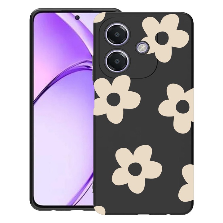 BestCase® Husa pentru OPPO A60 5G / A40 / A40M, Retro Daisy, Slim Silicon 0.8MM, Antisoc, Protectie camera si ecran, 1994500 B 1481