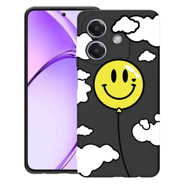 BestCase® Husa pentru OPPO A60 5G / A40 / A40M, Balloon Smiley, Slim Silicon 0.8MM, Antisoc, Protectie camera si ecran, 1994500 B 957