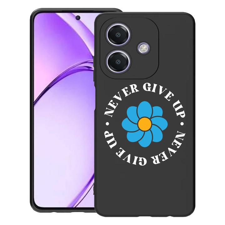 BestCase® Husa pentru OPPO A60 5G / A40 / A40M, Never Give Up, Slim Silicon 0.8MM, Antisoc, Protectie camera si ecran, 1994500 B 1502