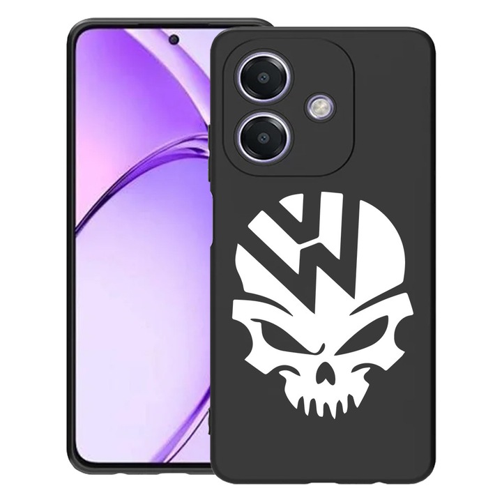 BestCase® Husa pentru OPPO A60 5G / A40 / A40M, VW Skull, Slim Silicon 0.8MM, Antisoc, Protectie camera si ecran, 1994500 B 1663