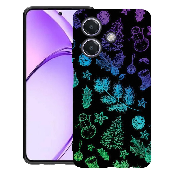 BestCase® Husa pentru OPPO A60 5G / A40 / A40M, Xmas Pattern, Slim Silicon 0.8MM, Antisoc, Protectie camera si ecran, 1994500 B 1358