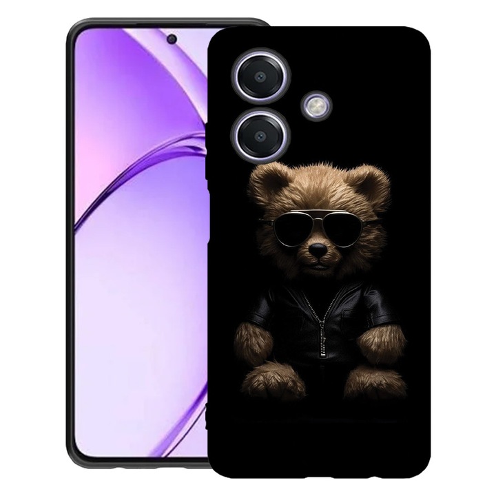 BestCase® Husa pentru OPPO A60 5G / A40 / A40M, Bear Style, Slim Silicon 0.8MM, Antisoc, Protectie camera si ecran, 1994500 B 1104