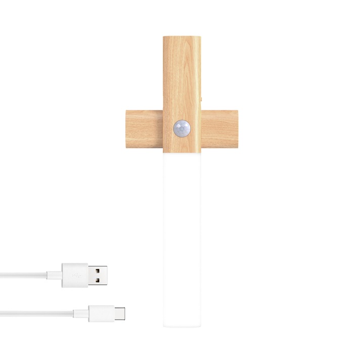 Lumina cu senzor de miscare, 4m raza de detectie, aplicatie multipla, alb, 500mAh