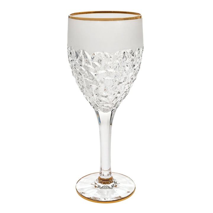 Set 6 pahare vin cristal Bohemia Nicolette Gold&Mat 270ml