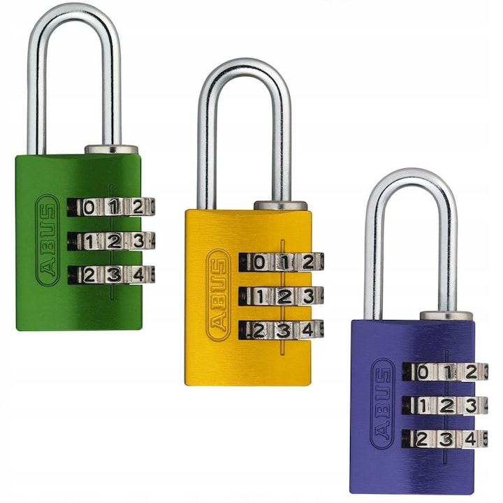 Lacat cu Combinatie ABUS 724/20 TITALIUM, 20mm, Cod 3 Cifre, 3 Culori Disponibile