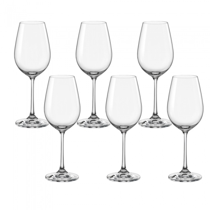 Pahar BOHEMIA CRISTAL VIOLA pentru vin alba set 6 buc 250ml