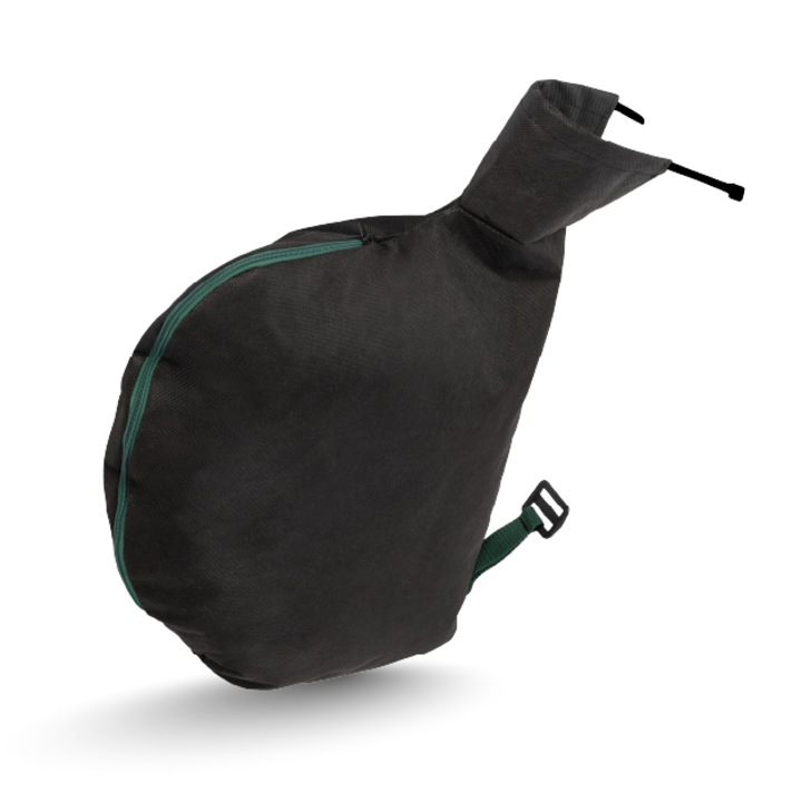 Kerti Porszívó Zsák, Ferocity, Univerzális Modell, Gallér Átmérő 15 cm, Szürke, Kopás- és Repedésálló Technikai Szövet, Nagy Cipzárral Felszerelve a Gyors és Praktikus Ürítéshez