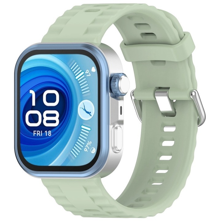 Szilikon szíj Huawei Watch Fit 3, 4, 4 Pro okosórához, zöld